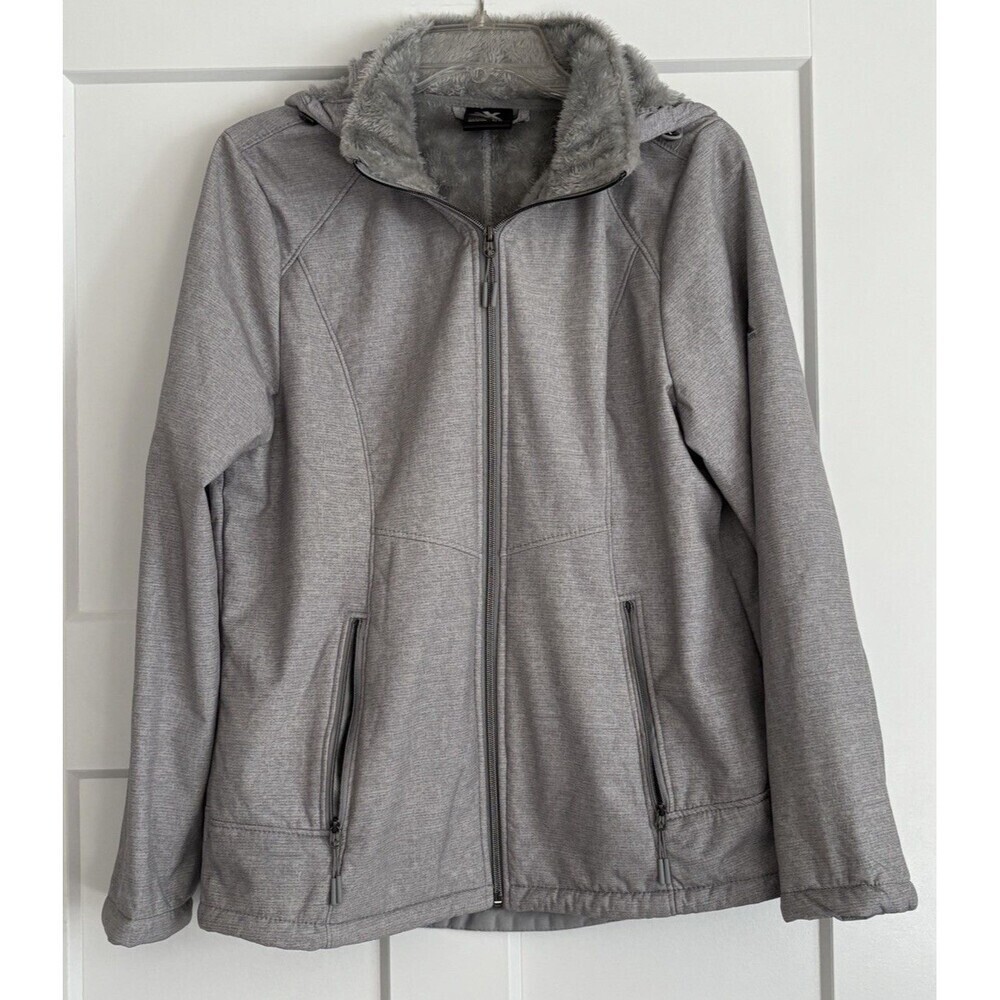ZeroXposur Gray Hooded Full Zip Jacket Plush Lining Size Large